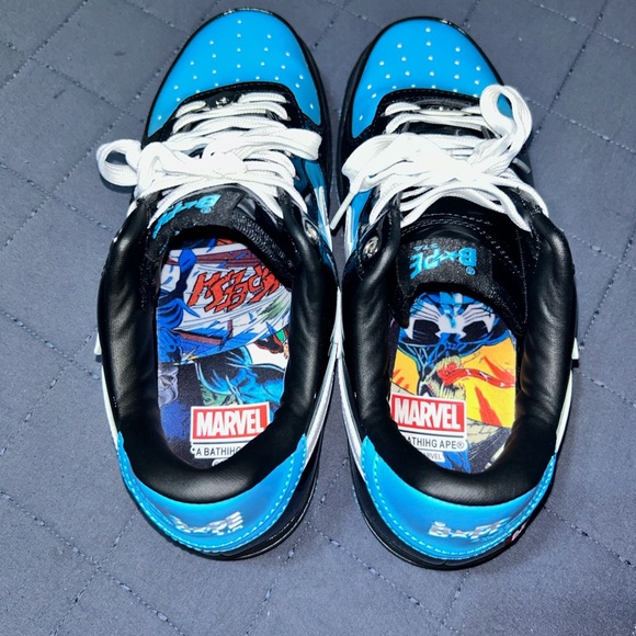 Men’s Black/Blue Bape Shoes Size 10 - Picture 3 of 3